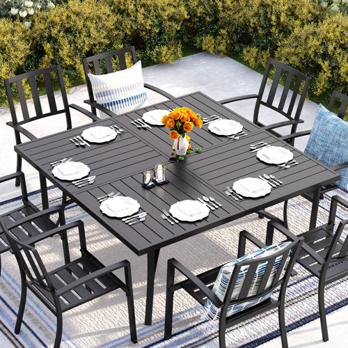 Lark Manor Ballarat Metal Outdoor Dining Table & Reviews Wayfair